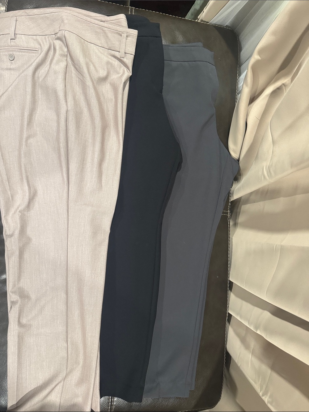 Women's Tailored Dress Trousers - Light Beige, Black, Charcoal
